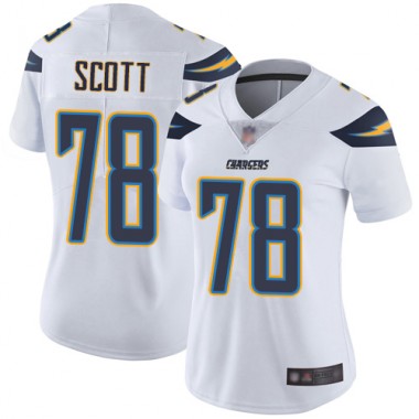 Los Angeles Chargers NFL Football Trent Scott White Jersey Women Limited #78 Road Vapor Untouchable->women nfl jersey->Women Jersey